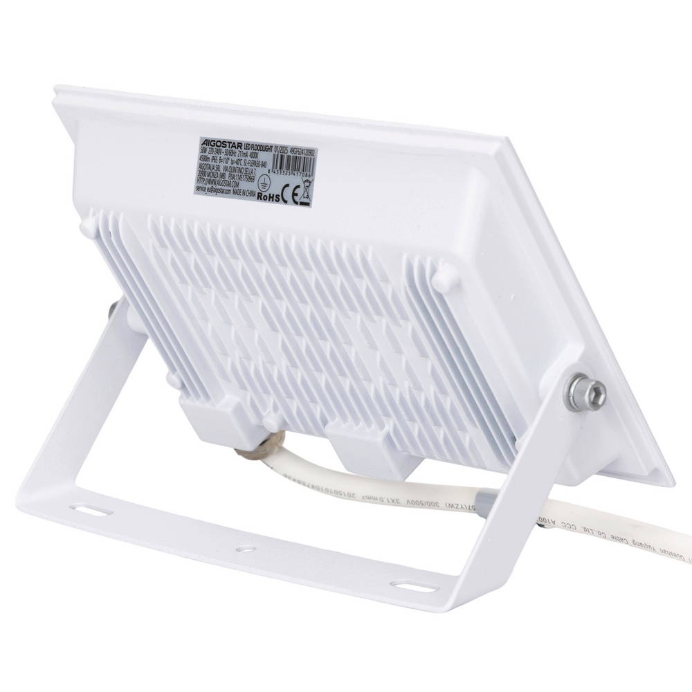 Faro proiettore Led Slim 50W Bianco da esterno IP65 Bianco neutro 4000K Aigostar - Foto 2