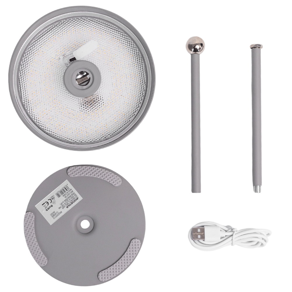 Lampada da tavolo Led touch Eli 5W Grigia CCT temperatura colore regolabile portatile a batteria ricaricabile USB Aigostar - immagine 4