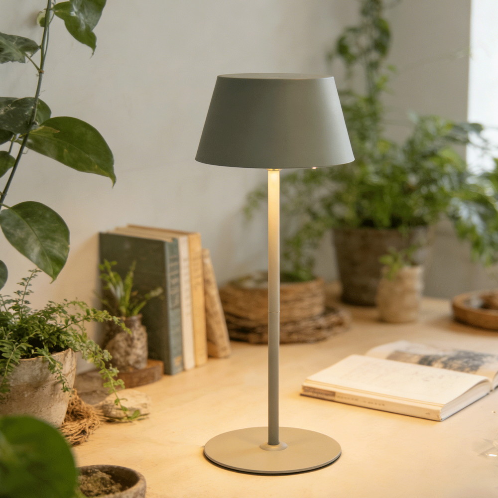 Lampada da tavolo Led touch Eli 5W Grigia CCT temperatura colore regolabile portatile a batteria ricaricabile USB Aigostar - immagine 5