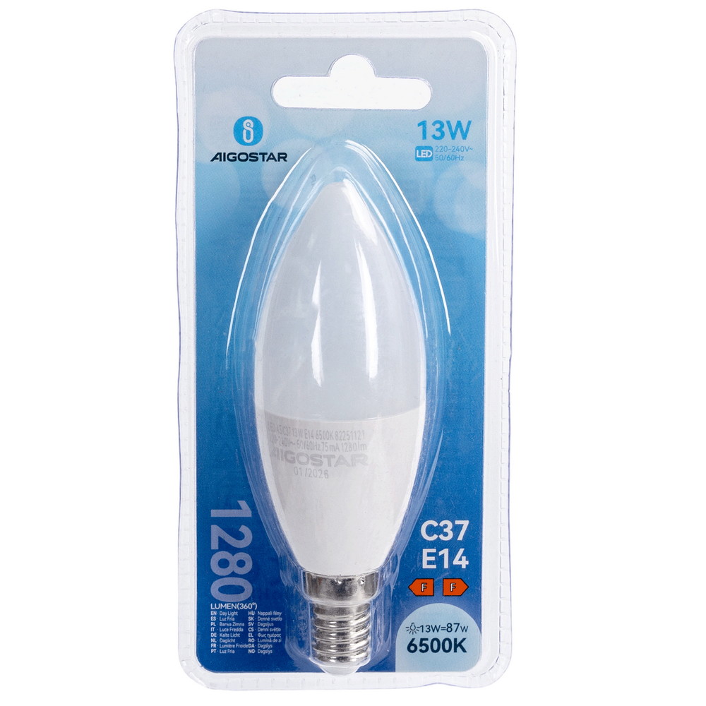 Lampadina Led E14 C37 a oliva 13W Bianco freddo 6500K Aigostar - immagine 4
