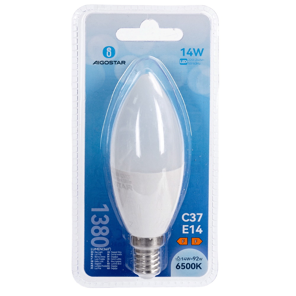 Lampadina Led E14 C37 a oliva 14W Bianco freddo 6500K Aigostar - immagine 4
