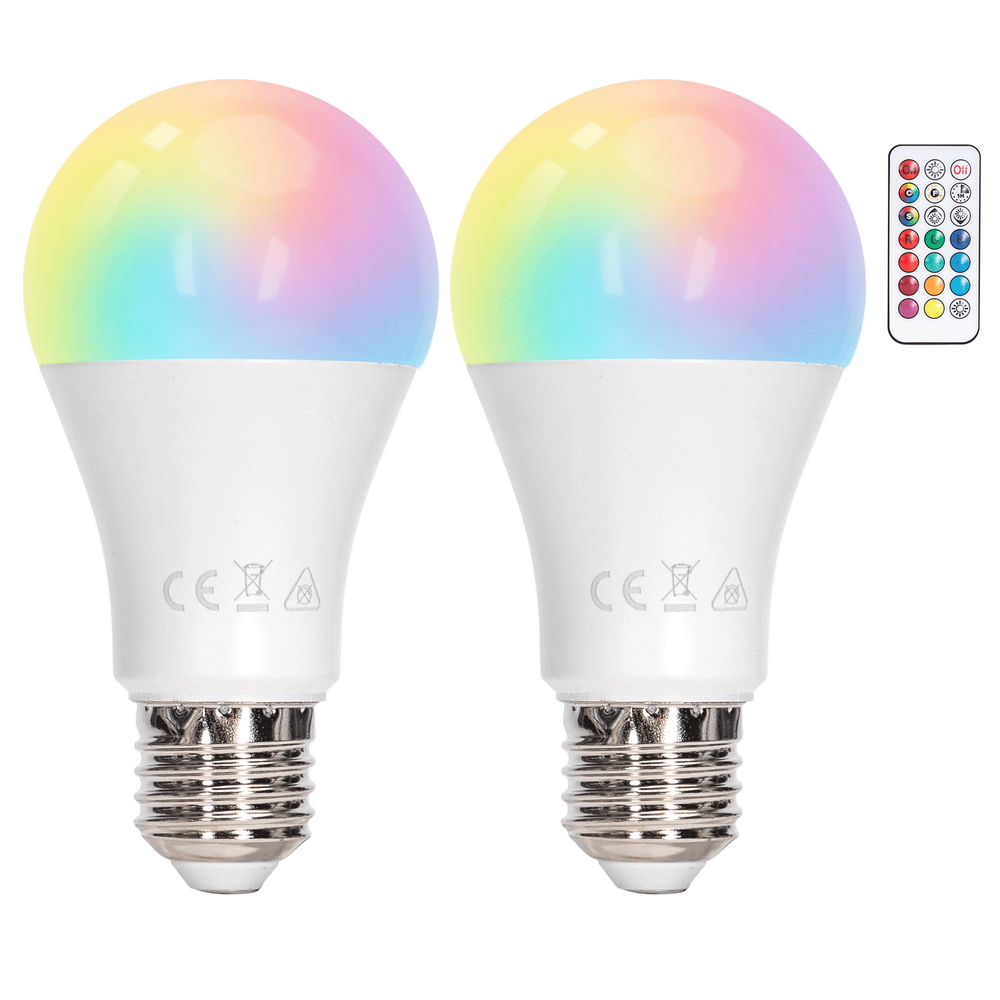 Lampadina Led E27 A60 a bulbo 12W RGB + Bianco caldo 3000K con telecomando Aigostar - immagine 3