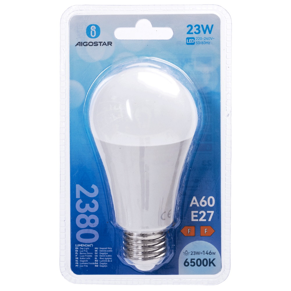 Lampadina Led E27 A60 a bulbo 23W Bianco freddo 6500K Aigostar - immagine 3