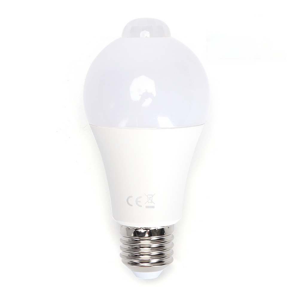 Lampadina Led E27 A60 a bulbo 9W Bianco caldo 3000K con sensore di movimento Aigostar