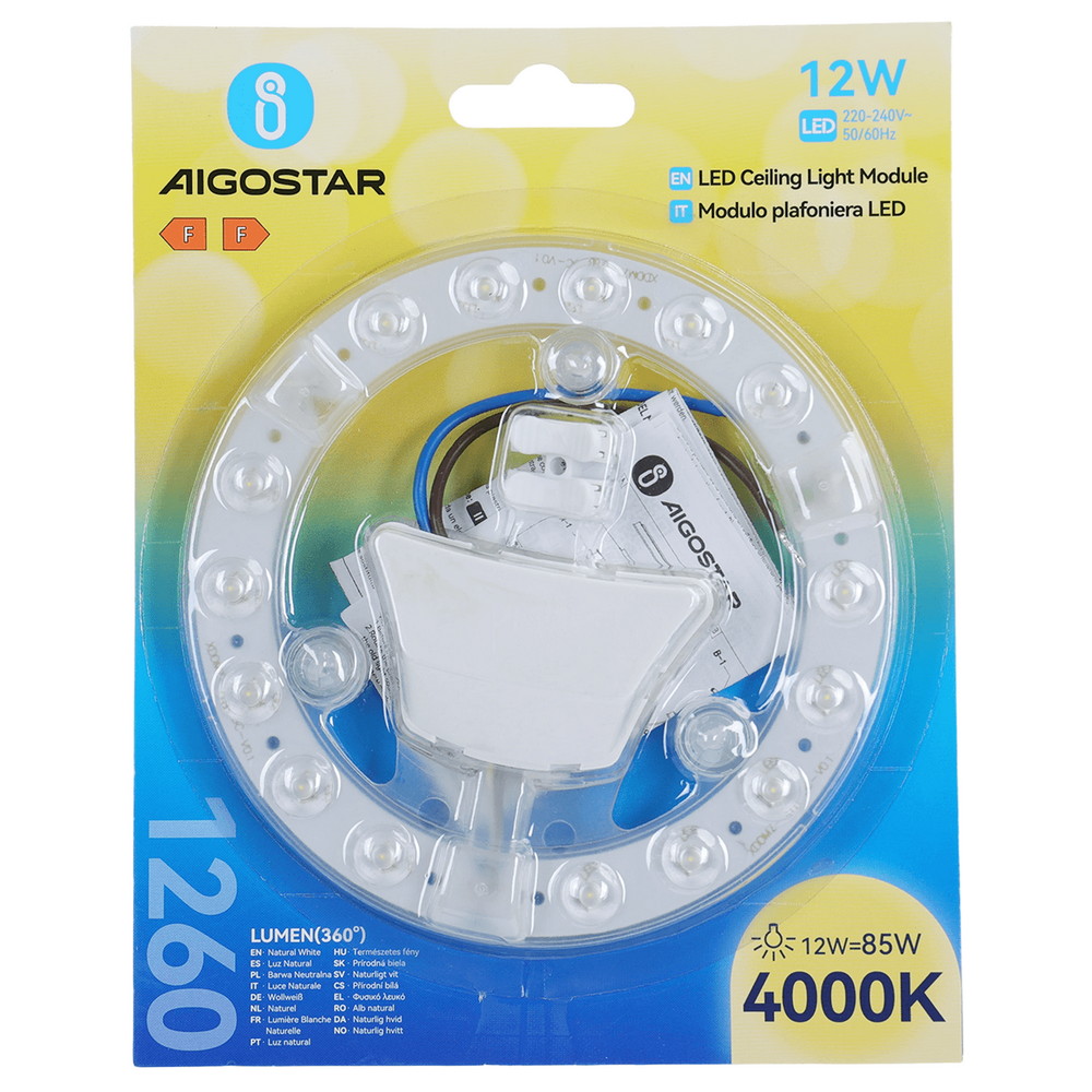 Modulo Led 12W per plafoniere e lampadari calamitato Bianco neutro 4000K Aigostar - immagine 5