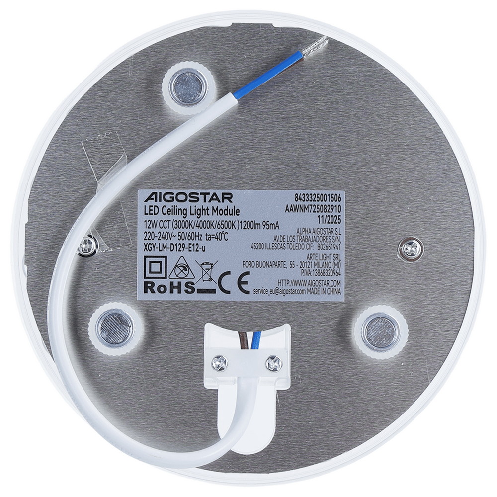 Modulo Led 12W per plafoniere e lampadari calamitato CCT temperatura colore regolabile Aigostar - immagine 3