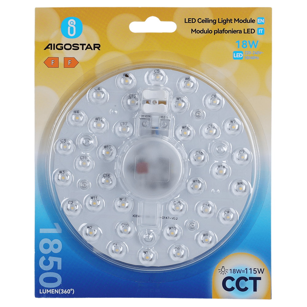 Modulo Led 18W per plafoniere e lampadari calamitato CCT temperatura colore regolabile Aigostar - immagine 5