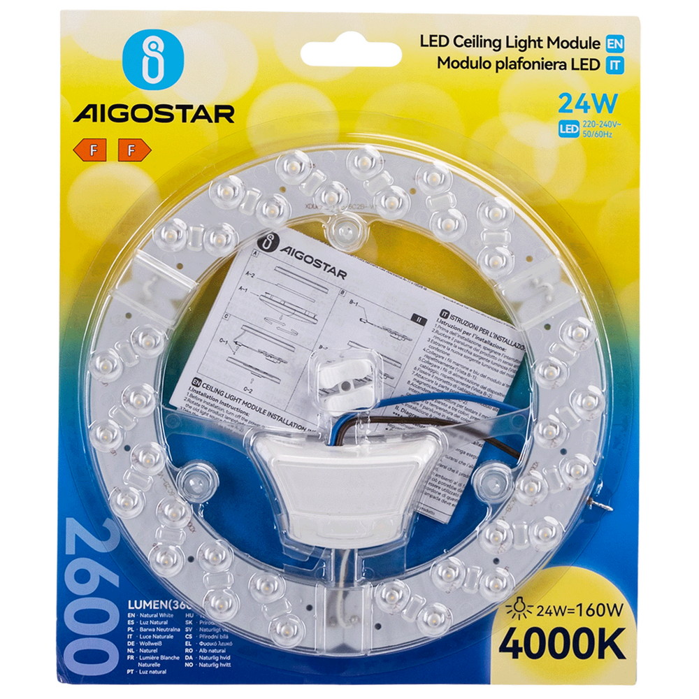 Modulo Led 24W per plafoniere e lampadari calamitato Bianco neutro 4000K Aigostar - immagine 5