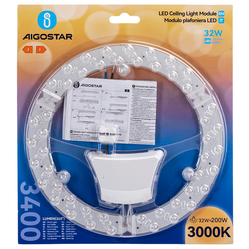Modulo Led 32W per plafoniere e lampadari calamitato Bianco caldo 3000K Aigostar - immagine 5