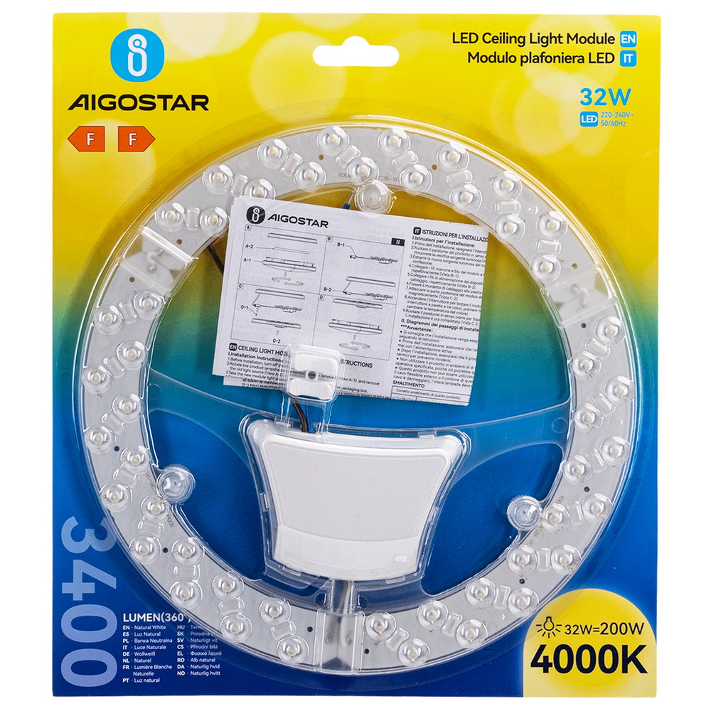 Modulo Led 32W per plafoniere e lampadari calamitato Bianco neutro 4000K Aigostar - immagine 5