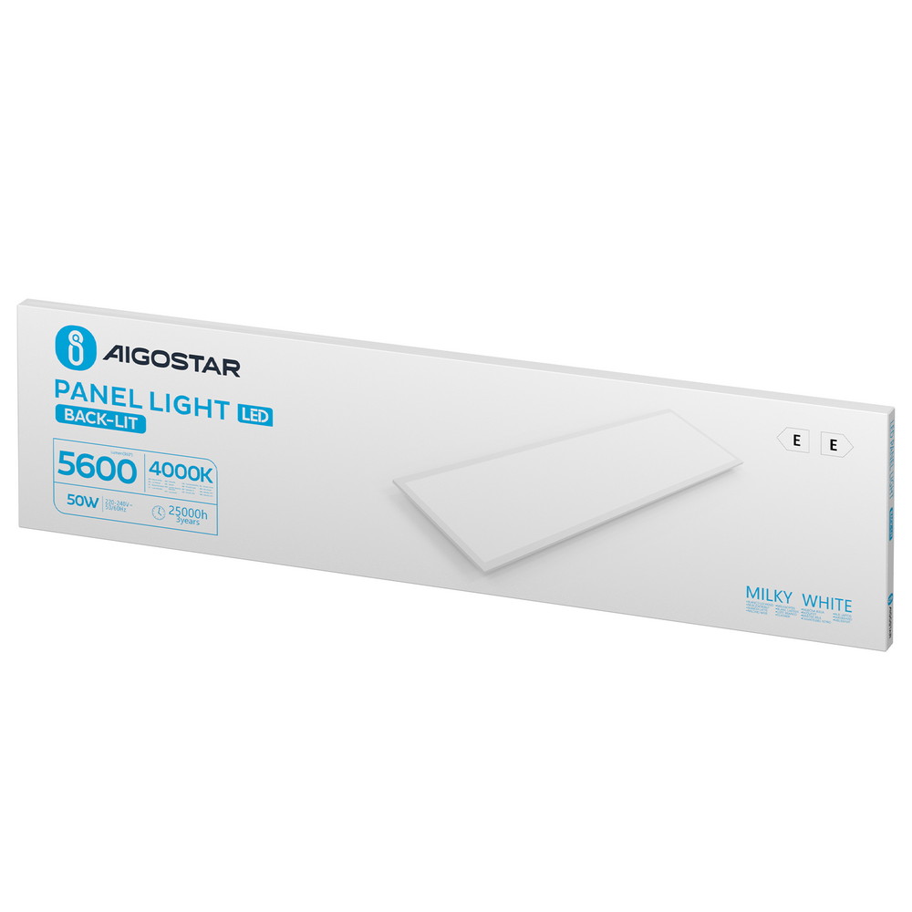 Pannello Led 50W 120x30cm Cornice bianca rettangolare Bianco neutro 4000K Aigostar - immagine 4