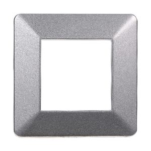 Foto principale Placca 2 moduli 502 in plastica argento compatibile anche con Vimar Plana