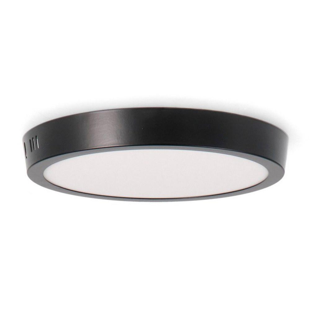 Plafoniera Led 20W Serie Pro Rotonda Nera CCT temperatura colore regolabile M LEDME