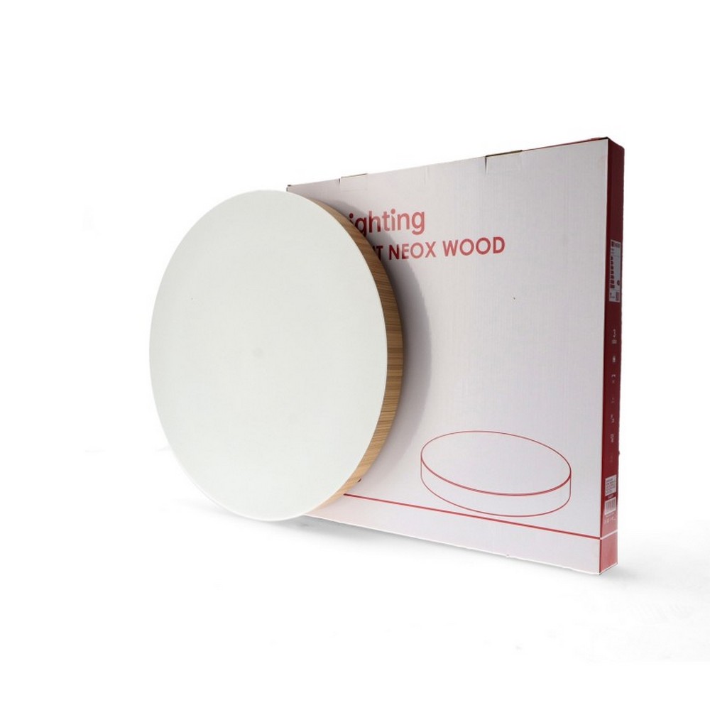Plafoniera Led Neox 50W Rotonda Legno CCT temperatura colore regolabile iSG Lighting - immagine 3
