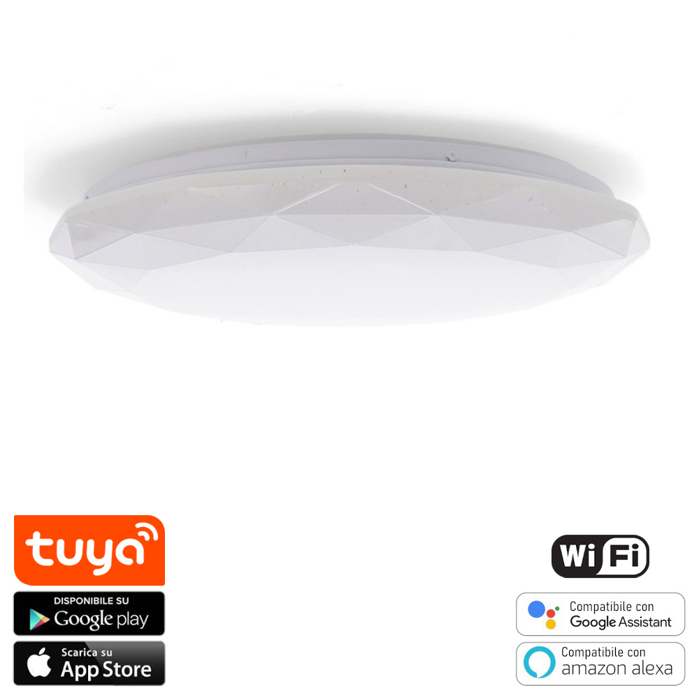 Plafoniera Led Smart Tuya 24W Bluetooth CCT temperatura colore regolabile e dimmerabile Dial M LEDME