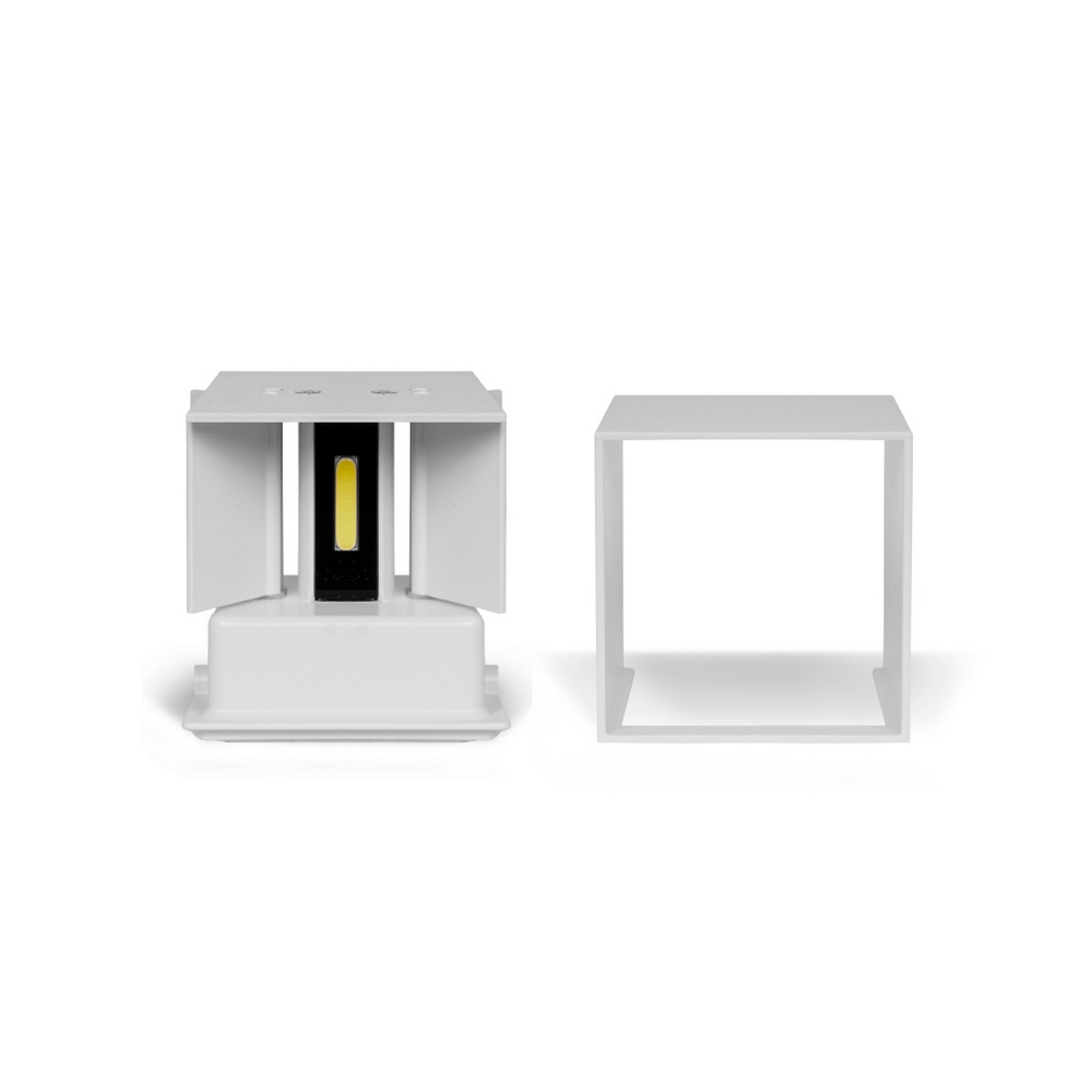 Applique Led cubo da parete 6W Doppia emissione Bianco IP65 Bianco freddo 6500K Wisdom - Foto 1