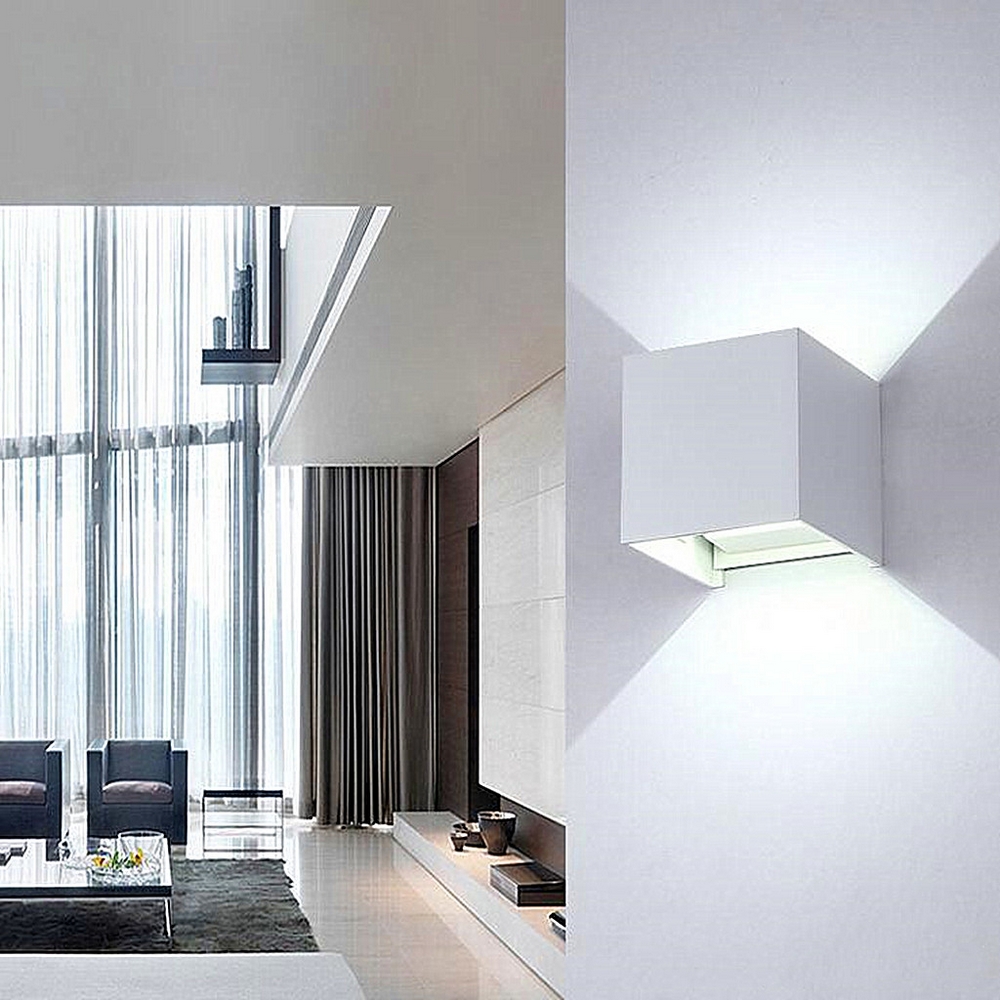 Applique Led cubo da parete 6W Doppia emissione Bianco IP65 Bianco freddo 6500K Wisdom - Foto 2