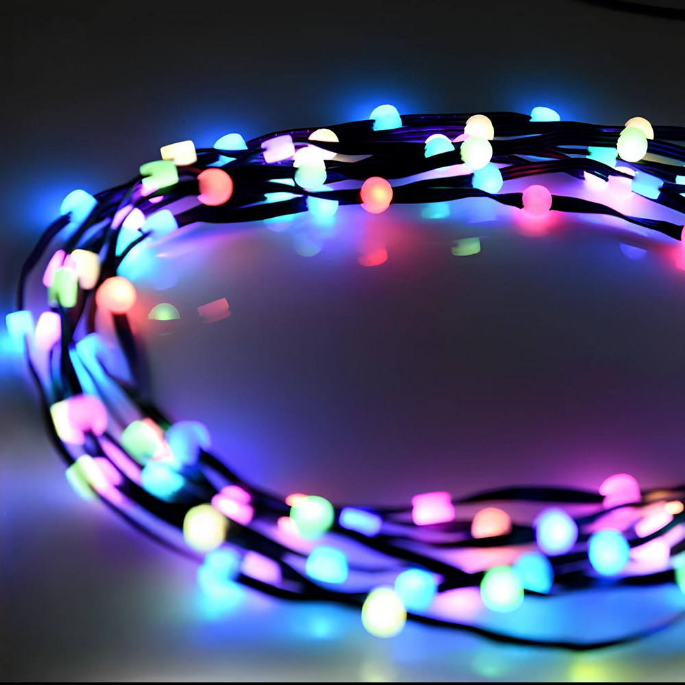 Catena di luci Led Smart 6 metri 100 Led sferette RGBIC Bluetooth USB con telecomando Wisdom - Foto 1