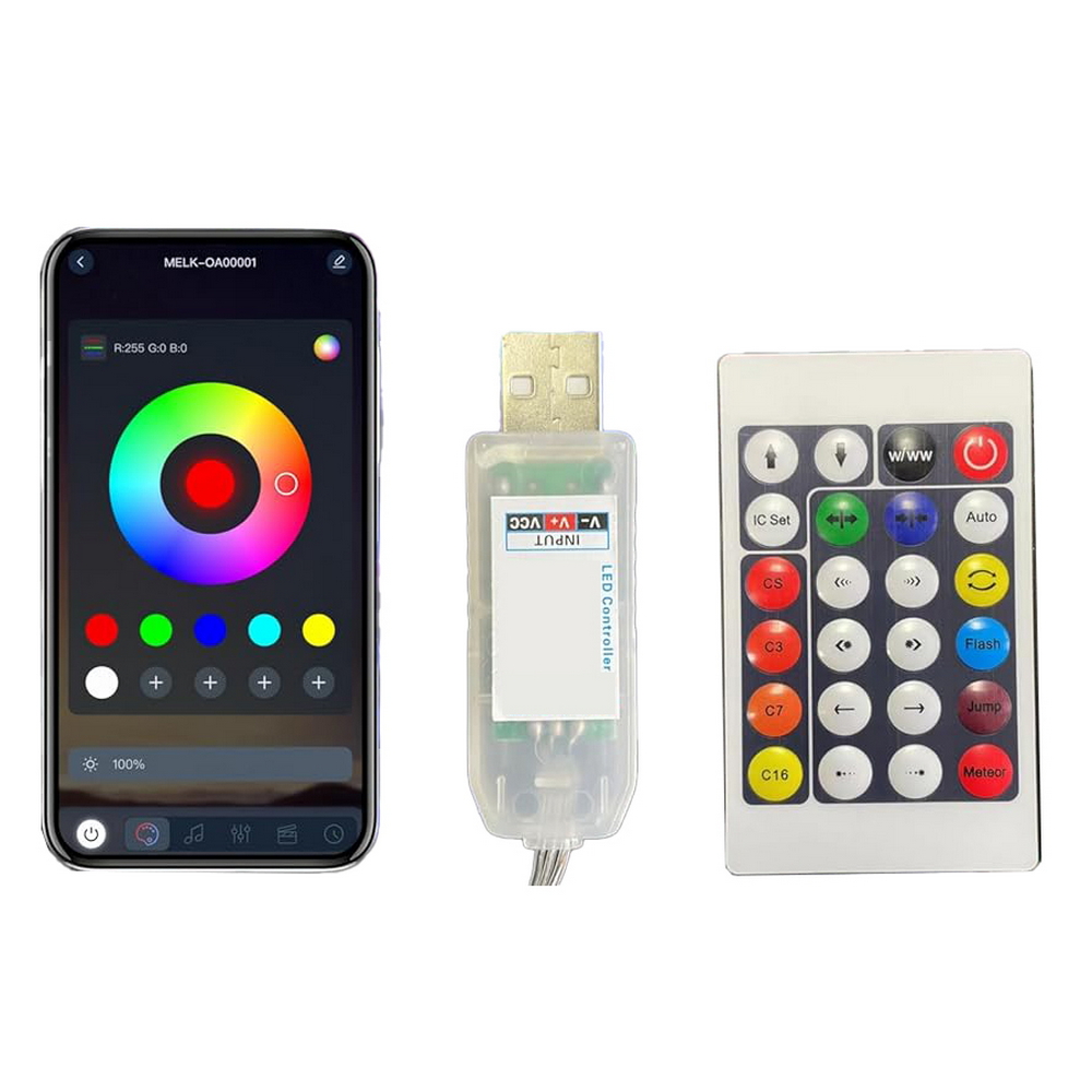 Catena di luci Led Smart 6 metri 100 Led sferette RGBIC Bluetooth USB con telecomando Wisdom - Foto 3