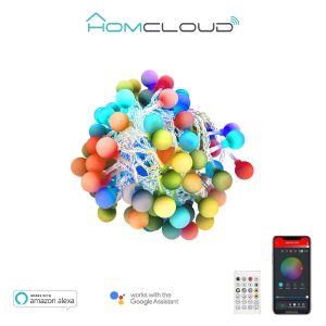 Foto principale Catena luminosa decorata Smart Tuya WiFi con 66 perle a Led RGBIC 10 metri Homcloud