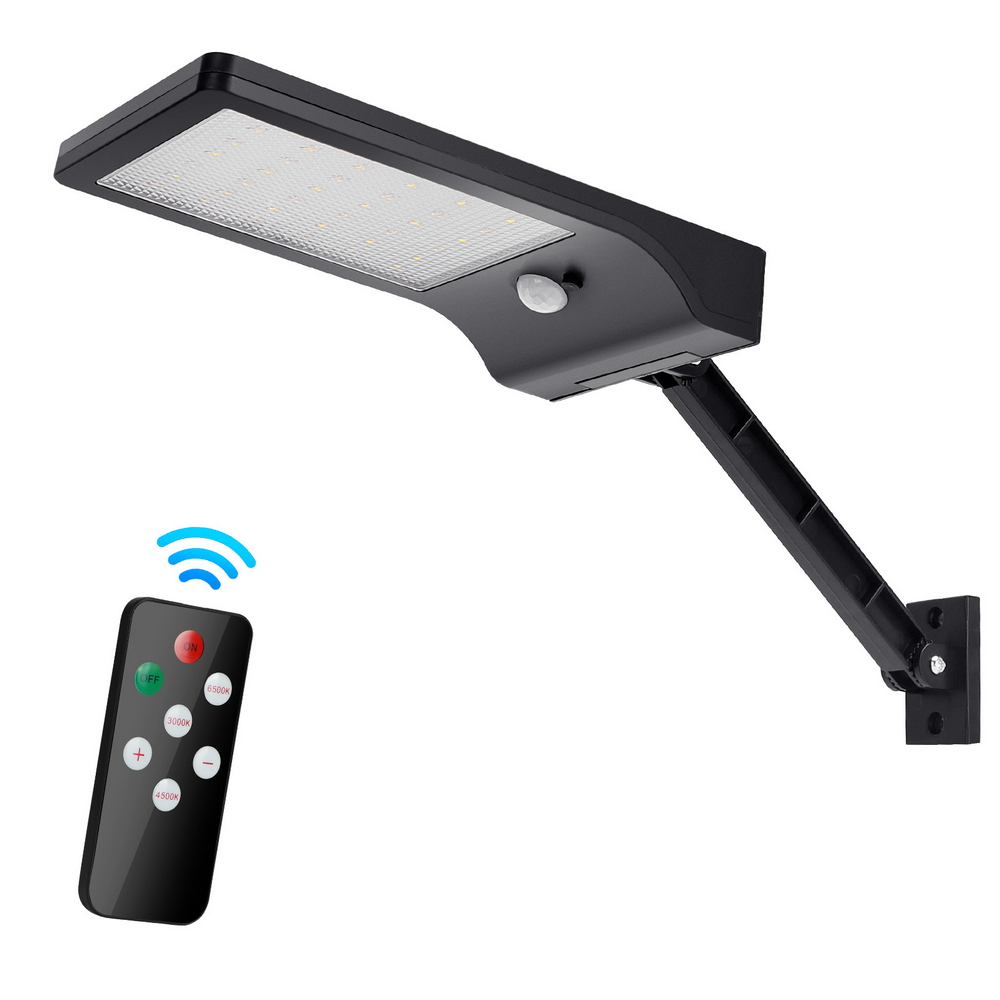 Faro Led 40W Nero con pannello solare IP65 Bianco freddo 6500K con staffa sensore crepuscolare e di movimento Aigostar - Foto 5