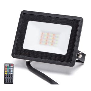 Foto principale Faro proiettore Led 20W Nero da esterno IP65 RGB luce regolabile e dimmerabile con telecomando Aigostar