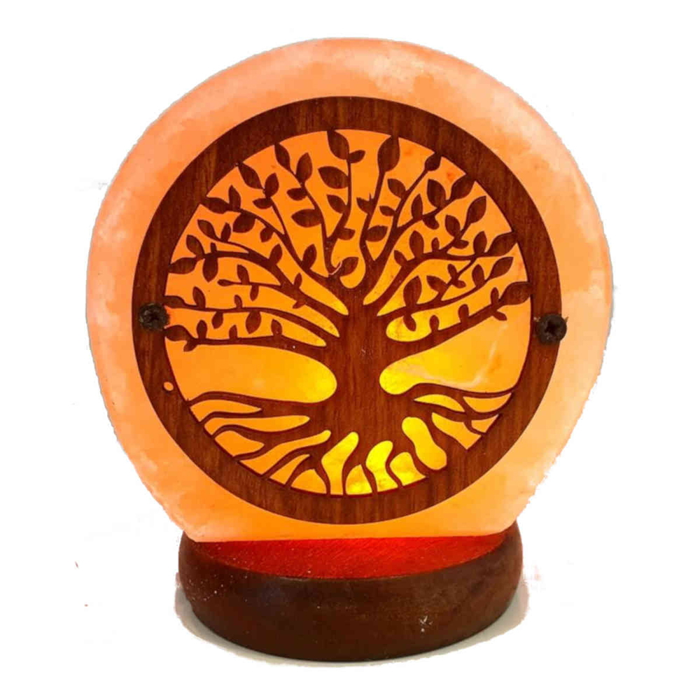 Foto principale Lampada di Sale Himalayano USB Rosa naturale a forma di Albero della Vita 900gr