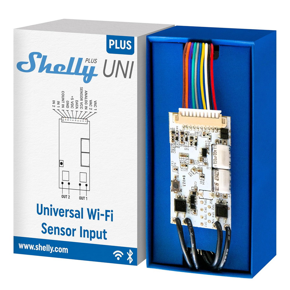 Shelly Plus UNI interruttore relé Smart 2 canali contatto pulito e monitoraggio consumi WiFi Bluetooth - Foto 4
