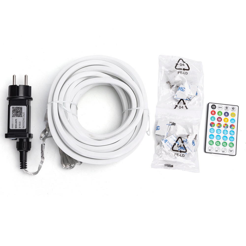Striscia Led Digitale Smart Neon Flex 5V 10W 5 metri IP44 RGBIC con telecomando Aigostar - Foto 1