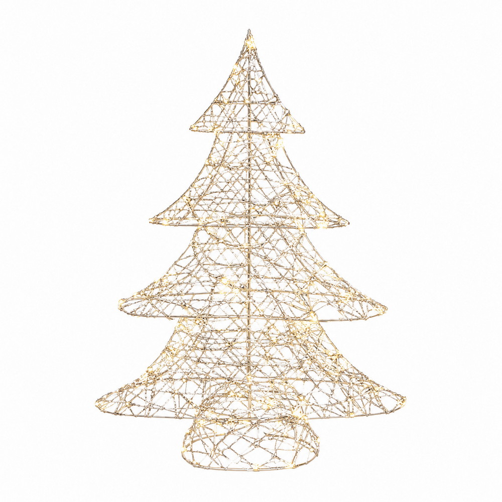 Albero luminoso 3D filo oro 60cm 50 Led Bianco Caldo a batteria Mercury Home - Foto 1