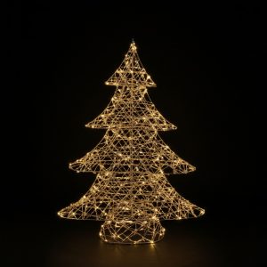 Foto principale Albero luminoso 3D filo oro 60cm 50 Led Bianco Caldo a batteria Mercury Home