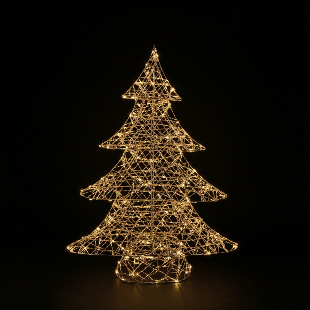 Foto principale Albero luminoso 3D filo oro 60cm 50 Led Bianco Caldo a batteria Mercury Home