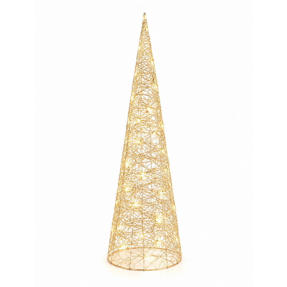 Albero luminoso a cono filo oro 150cm 300 Led Bianco Caldo Mercury Home - Foto 1