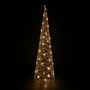 Foto principale Albero luminoso a cono filo oro 150cm 300 Led Bianco Caldo Mercury Home