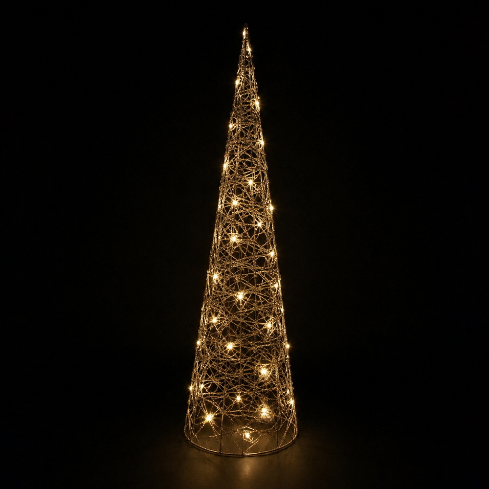 Foto principale Albero luminoso a cono filo oro 150cm 300 Led Bianco Caldo Mercury Home