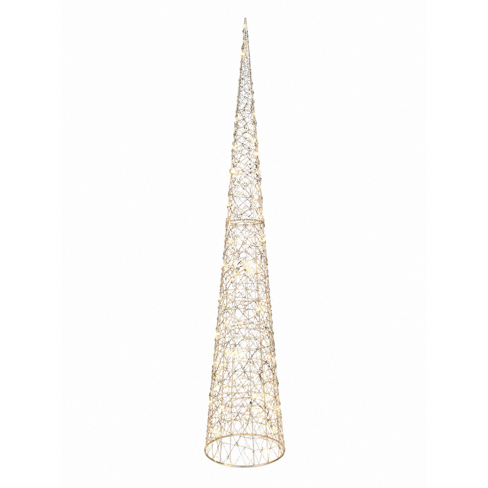 Albero luminoso a cono filo oro 210cm 600 Led Bianco Caldo Mercury Home - Foto 1