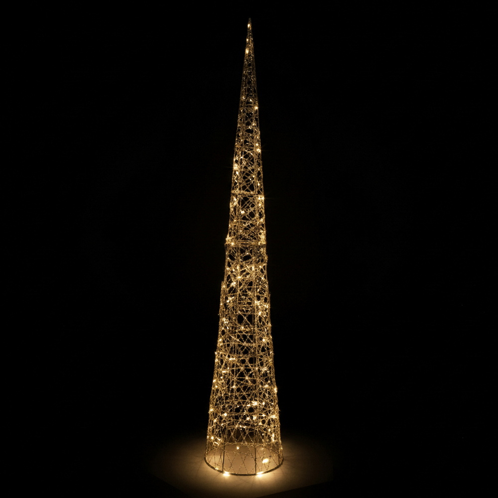 Foto principale Albero luminoso a cono filo oro 210cm 600 Led Bianco Caldo Mercury Home