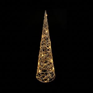 Foto principale Albero luminoso a cono filo oro 40cm 20 Led Bianco Caldo a batteria Mercury Home