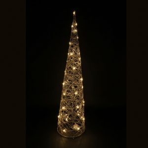 Foto principale Albero luminoso a cono filo oro 80cm 40 Led Bianco Caldo a batteria Mercury Home