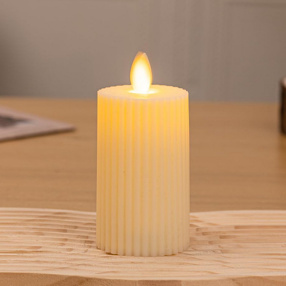 Foto principale Candela Led bianca 12,5 cm effetto fiamma Bianco Caldo a batteria Wisdom