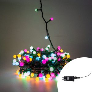 Foto principale Catena decorata con 200 Perle a Led Multicolore 10 metri cavo nero Wisdom