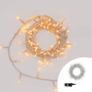 Foto principale Catena di luci 50 metri da 1000 Led Bianco Caldo con cavo trasparente Wisdom