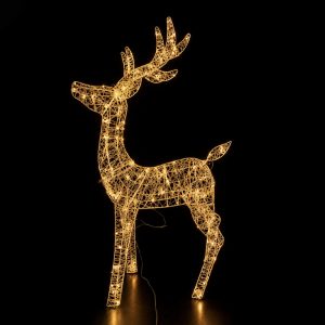 Foto principale Renna Natalizia 3D filo oro 108cm 360 Led Bianco Caldo con movimento Mercury Home