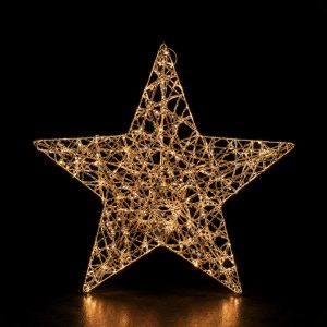 Foto principale Stella luminosa 3D filo oro 36cm 30 Led Bianco Caldo a batteria Mercury Home