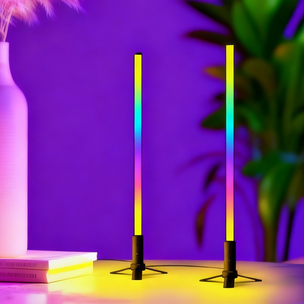 Foto principale 2 Barre Led Gaming da tavolo Smart Bluetooth RGBIC USB con App e telecomando Wisdom