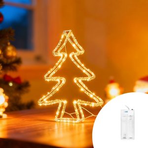 Foto principale Albero di Natale luminoso 33cm 50 Led in metallo Bianco Caldo a batteria Wisdom