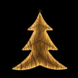 Foto principale Albero luminoso 2D Seta oro 41cm 192 Led Bianco Caldo Mercury Home