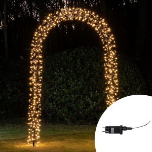 Foto principale Arco natalizio luminoso decorativo 936 Led 2,3 metri Bianco Caldo fisso e intermittente per esterno Wisdom