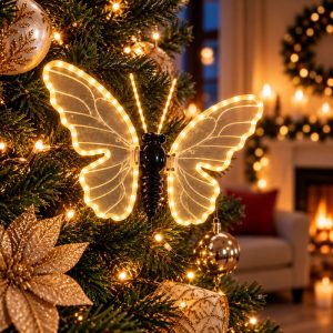 Foto principale Farfalla luminosa 40x25cm 3D con movimento ali Bianco Caldo da albero e giardino Wisdom