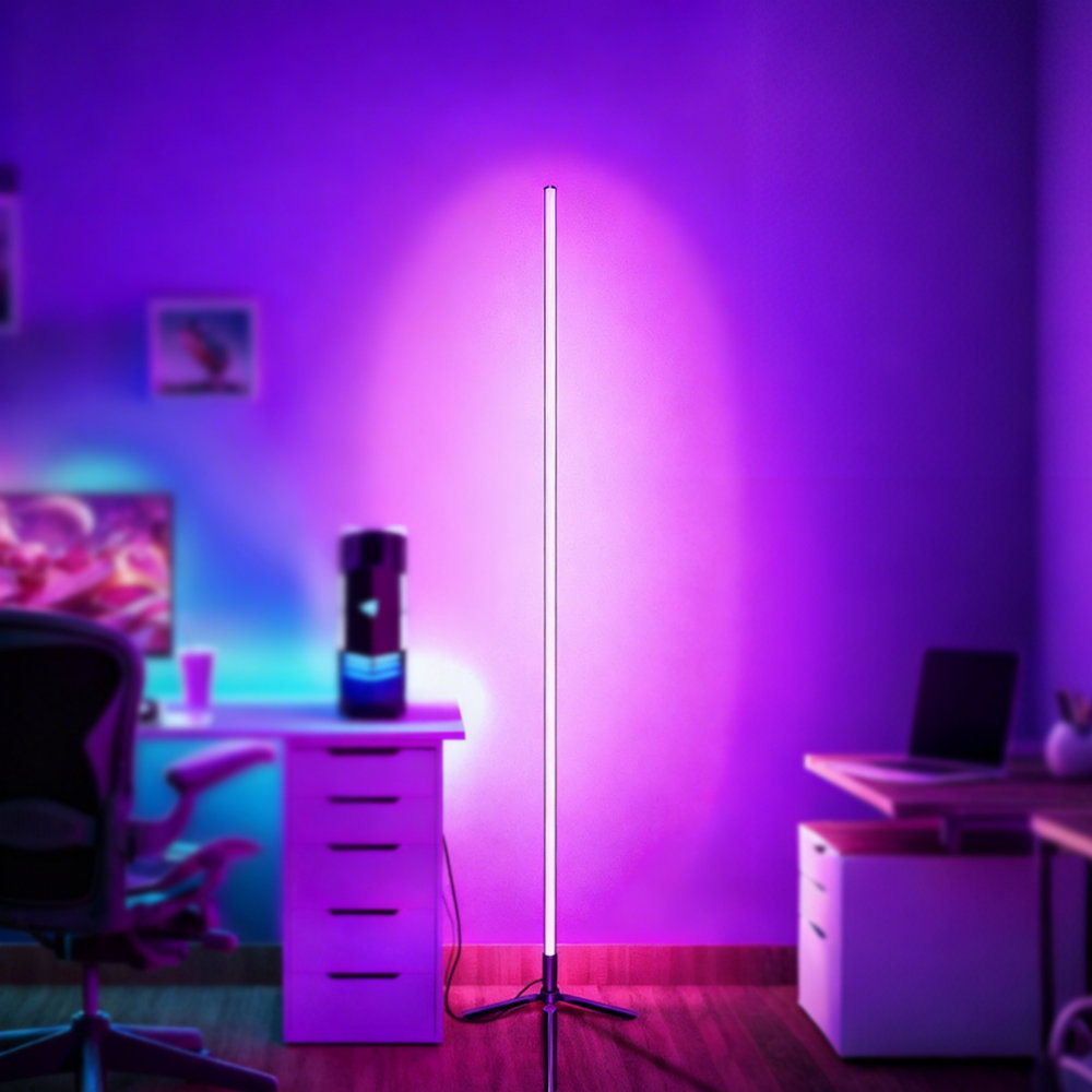 Foto principale Lampada da terra Gaming Smart 72 Led per angolo Bluetooth RGBIC USB con App e telecomando Wisdom
